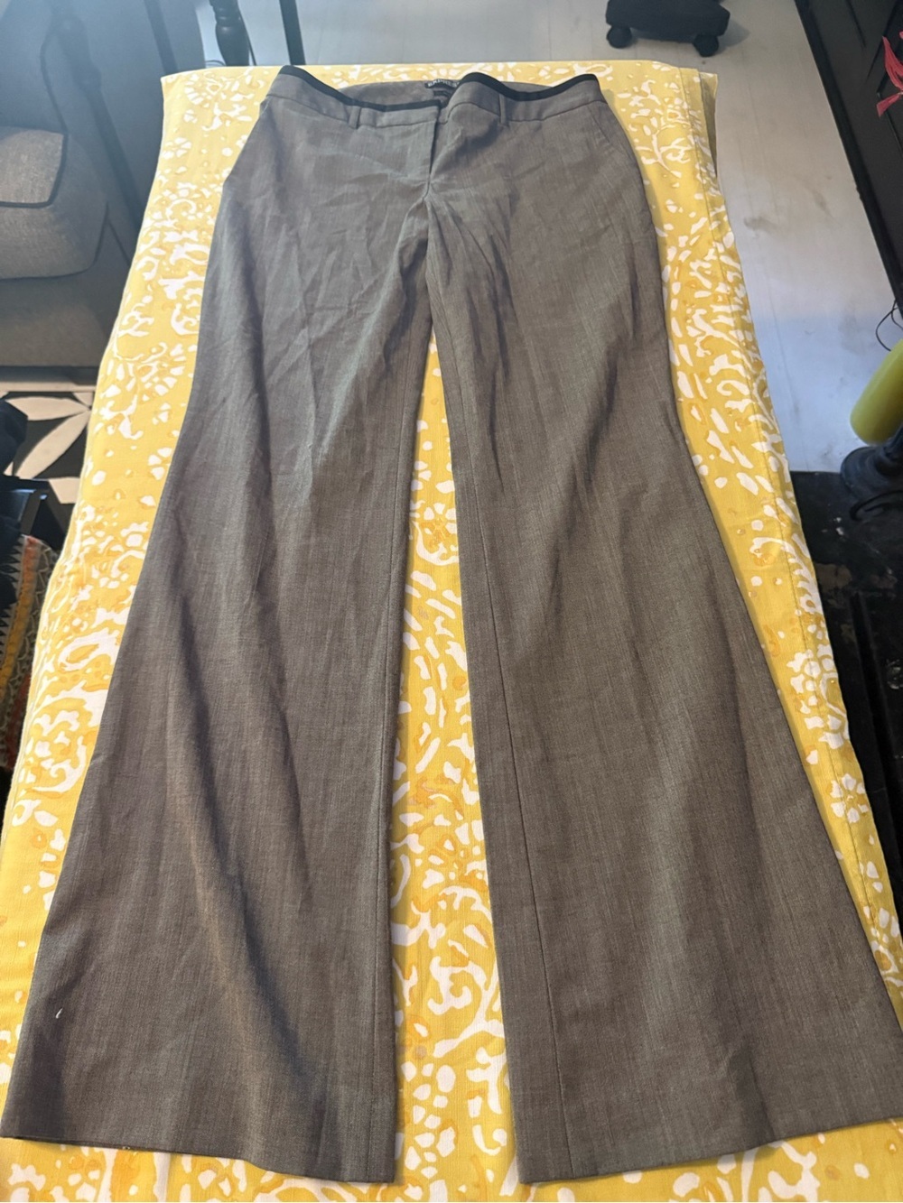 Express Brown Gray Flare Dress Trousers